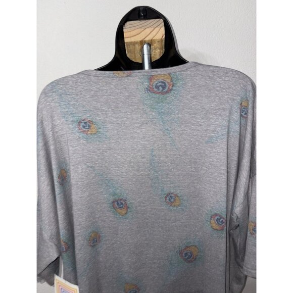 Lularoe Tunic Top Women Size XL Stretch Short Sleeves High Low Hem Gray - Picture 6 of 10